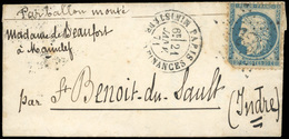 O N°37 - Le GENERAL DAUMESNIL. 20c. Siège (petit Def) Obl. étoile ''35'' Sur Lettre Frappée Du CàD De PARIS-MINISTERE DE - Guerra De 1870