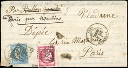 O N°4549 - 20c. Bleu + 80c. Rose Vif (nuance Exceptionnelle) Obl. GC 260 S/lettre Frappée D'AVIGNON Du 4 Janvier 1871 à  - Krieg 1870