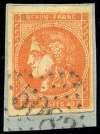 O N°48 - 40c. Orange Obl. CONSTANTINOPLE GC 5083 S/petit Fragment. TB. - 1849-1876: Période Classique