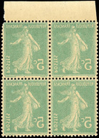 ** N°137 - 5c. Vert. Bloc De 4. HdeF. Impression Recto/verso. TB. - Altri & Non Classificati