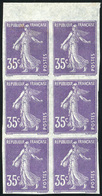 (*) N°142 - 35c. Violet. Papier Cigarette. Bloc De 6. Petit HdeF. SUP. - Autres & Non Classés