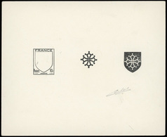 (*) N°603 - LANGUEDOC. Blason. Epreuve En Noir Décomposée En 3 éléments Sur La Même épreuve + Epreuve En Couleur + Timbr - Sonstige & Ohne Zuordnung