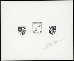 (*) N°954 - DAUPHINE. Blason. Epreuve En Noir Décomposée En 3 éléments Sur La Même épreuve + Epreuve En Couleur. SUP. - Autres & Non Classés