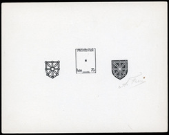 (*) N°1000 - NAVARRE. Blason. Epreuve En Noir Décomposée En 3 éléments Sur La Même épreuve. SUP. - Autres & Non Classés