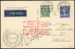 O 10c. Semeuse + 5c. Type Blanc Obl. S/carte Postale Frappée Du CàD LE TREPORT Du 9 Septembre 1935 à Destination De PARI - Otros & Sin Clasificación