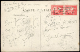 O N°6 - 50c. Rouge En Paire Surcharge COUDEKERQUE Obl. Sur Lettre Frappée Du CàD De ARNEKE Du 6 AOUT 1940 à Destination  - Guerre (timbres De)