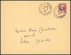 O SALON DE PROVENCE. 2 Lettres : 60c. + 4F. Obl. S/lettre Locale Frappée Du CàD De SALON DE PROVENCE Du 8 Septembre 1944 - Liberation