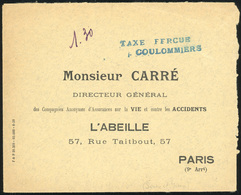 O TAXE - AFFRANCHISSEMENT EXCEPTIONNEL. 1940. La France Envahie. Lettre Affranchie à L'aide Du Tampon à Sec ''TAXE PERCU - Autres & Non Classés