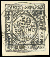 O N°100 - 5c. Gris-noir + Taxe 5c. Violet + 50c. Noir. Obl. TB. - Autres & Non Classés