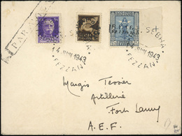 O N°1819 - 3 Valeurs Obl. S/lettre Frappée Du CàD De SEBHA Du 14 Juin 1943 à Destination De FORT LAMY - A. E. F. Lettre  - Sonstige & Ohne Zuordnung