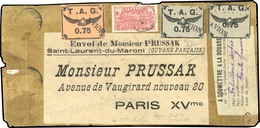 O N°3+ 4 + 4A - 75c. Noir S/saumon + 75c. Noir S/bleuté + 75c. Noir S/gris Obl. S/fragment De Lettre De Monsieur PRUSSAK - Otros & Sin Clasificación