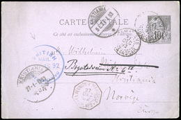 O Entier Postal De Colonies Générales N° 50. 10c. Noir Sur Lilas Obl. Sur Carte Postale Frappée Du CàD De TAMATAVE Du 26 - Andere & Zonder Classificatie