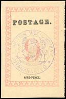 (*) N°20a - 9d. Rose. Cachet ''BRITISH VICE-CONSULATE ANTANANARIVO'' En Violet. Point Après ''POSTAGE'' Et ''PENCE''. (S - Autres & Non Classés