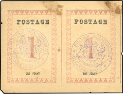 (*) N°21 - 1d. Rose. Paire. Cachet ''BRITISH VICE-CONSULATE ANTANANARIVO'' En Violet. Sans Point Après ''POSTAGE'' Et '' - Autres & Non Classés