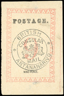 (*) N°36 - 9d. Rose. Cachet ''BRITISH CONSULAR MAIL ANTANANARIVO'' En Noir. Point Après ''POSTAGE'' Et ''PENCE'' (SG#27  - Otros & Sin Clasificación