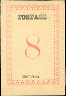 (*) N°44a - 8d. Rose. Sans Cachet. Sans Point Après ''POSTAGE'' (SG#44a - Cote 7000£). RRR. TB. - Otros & Sin Clasificación