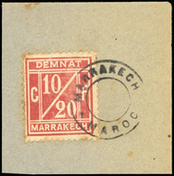 O N°1 - 10/20c. Rouge-orange. Obl. MARRAKECH S/fragment. TB. - Other & Unclassified