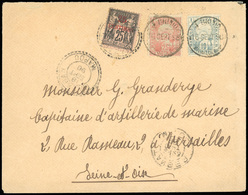 O N°4749 - + MAROC N°5. 10c. Bleu + 25c. Rose Obl. S/lettre Frappée Du CàD De J. BRUDO - MARAKECH Du 16 Septembre 1898 à - Sonstige & Ohne Zuordnung