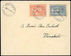 O N°5354 - 5c. Bleu + 10c. Rose Obl. S/lettre Frappée Du CàD De MAZAGAN Du 9 Décembre 1898 à Destination De MARAKECH. TB - Andere & Zonder Classificatie