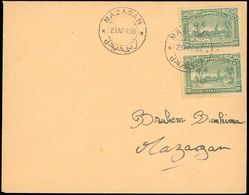 O N°56 - Paire Du 50c. Vert Obl. S/lettre Locale Frappée Du CàD De MAZAGAN Du 23 Avril 1898. SUP. - Sonstige & Ohne Zuordnung