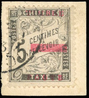 O N°910 - 5c. Noir + 10c. Noir. Surcharge Carmin. Obl. S/fragment. SUP. - Autres & Non Classés