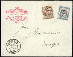 O N°1819 - 5c. Sur 5c. Bleu + 10c. Sur 10c. Brun S/lettre Frappée Du CàD De TANGER Du 12 Octobre 1903 à Destination De T - Andere & Zonder Classificatie