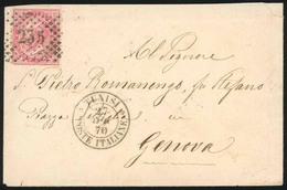 * Timbre D'Italie N°19 Obl. ''235'' S/lettre Frappée Du CàD De TUNISIE - POSTE ITALIENNE Du 27 Avril 1870 à Destination  - Andere & Zonder Classificatie