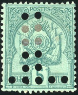 * N°11 - 5c. Vert Sur Vert Clair. Double Perforation En T. SUP. - Autres & Non Classés