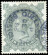 O N°44a - 10s. Gris. Obl. Cachet à Date. Papier Blanc. (SG#135, 4000£). TB. - Andere & Zonder Classificatie