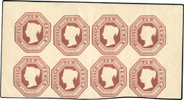 * N°57 - SG 57 1854, 10d. Brown. Magnificent Unsed OG Block Of 8 From The Two Top Rows Of The Sheet, Just Touched At Low - Other & Unclassified