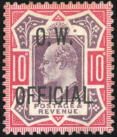 * N°60 - 10d. Purple + Carmine. King Edouard VII. Overprinted O.W. Official. (SG#O40). Unused. Is Genuine. - Andere & Zonder Classificatie