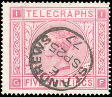 O N°8 - 5s. Rose. (SG#T13 - Cote 200£). Obl. ST-ANDREWS - SP 25 77. TB. - Other & Unclassified