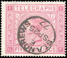 O N°8 - 5s. Rose. (SG#T13 - Cote 200£). Obl. ST-ANDREWS - SP 25 77. TB. - Autres & Non Classés