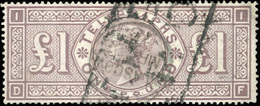 O N°10 - 1£. Brun-lilas. (SG#T17 - Cote 950£). Obl. TB. - Other & Unclassified