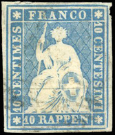 O N°27 - 10r. Bleu. Obl. 4 Pièces. TB. - Other & Unclassified