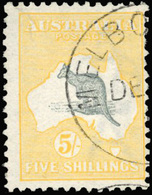 O N°12 - 5sh. Jaune Obl. (SG#13, 200£) - Other & Unclassified