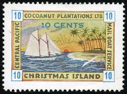 * ILE CHRISTMAS. Vignette Multicolore 10c. De 1936. Poste Locale. TB. - Andere & Zonder Classificatie