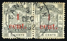 O N°50 - 1c. Sur 5c. Paire Obl. CàD. SAN DAKAN - 3 DECEMBRE 1892. TB. - Borneo Septentrional (...-1963)