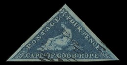 O N°2 - 4p. Bleu. Oblitération Légère. TB. - Cabo De Buena Esperanza (1853-1904)