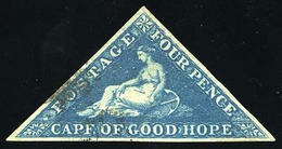 O N°2 - 4 Pence. Papier Bleuté. (SG N°4). TB. - Cabo De Buena Esperanza (1853-1904)