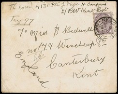 O Timbre De Grande Bretagne. F.P. N°4 Sur Lettre Obl. NEWCASTEL. NATAL. Adressée à Canterbury. TB. - Cap De Bonne Espérance (1853-1904)