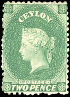 * 2p. émeraude. Grosse Charnière. SG#50e - Cote 190£. TB. - Ceylon (...-1947)