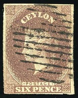 O N°5 - 6 Pence. Obl Légère. (SG6). TB. - Ceylon (...-1947)