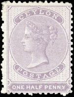 * N°12 - 1/2p. Violet. Perf. 12 1/2. Pli De Gomme. SG#18 - 225£. TB. - Ceylon (...-1947)