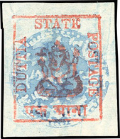 O 1a. Rouge. SG#3 - Cote 5500£. Obl. Avec Cachet De Contrôle. Grandes Marges. SUP. - Datia