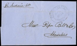 O MARQUE POSTALE. Pli Avec Cachet CALCUTTA/GPO/SHIP LETTER/14 Mars 1864 De L'ILE MAURICE Avec Cachet PACKET LETTER/MAURI - Otros & Sin Clasificación