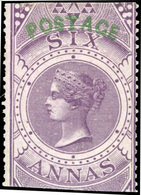 * N°26a - 6a. Violet Surcharge Verte. (SG#68- C.4500£). SUP. - Autres & Non Classés