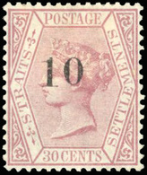 * N°29 - STRAITS SETTLEMENTS. 10 Sur 30c. Carmin. (SG#33 - C.300£). SUP. - Malacca