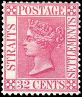 * N°58a - STRAITS SETTLEMENTS. 32c. Rose. Sans Surcharge. (SG#94a - C.4500£). SUP. - Malacca