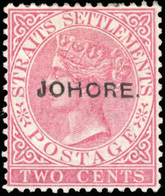 * N°1 - 2c. Rose Pâle. 2 Types Différents. (SG#6 + 8 - C.375£). SUP. - Johore